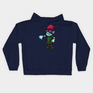 Evil Christmas Elf With Thumbs Down Kids Hoodie